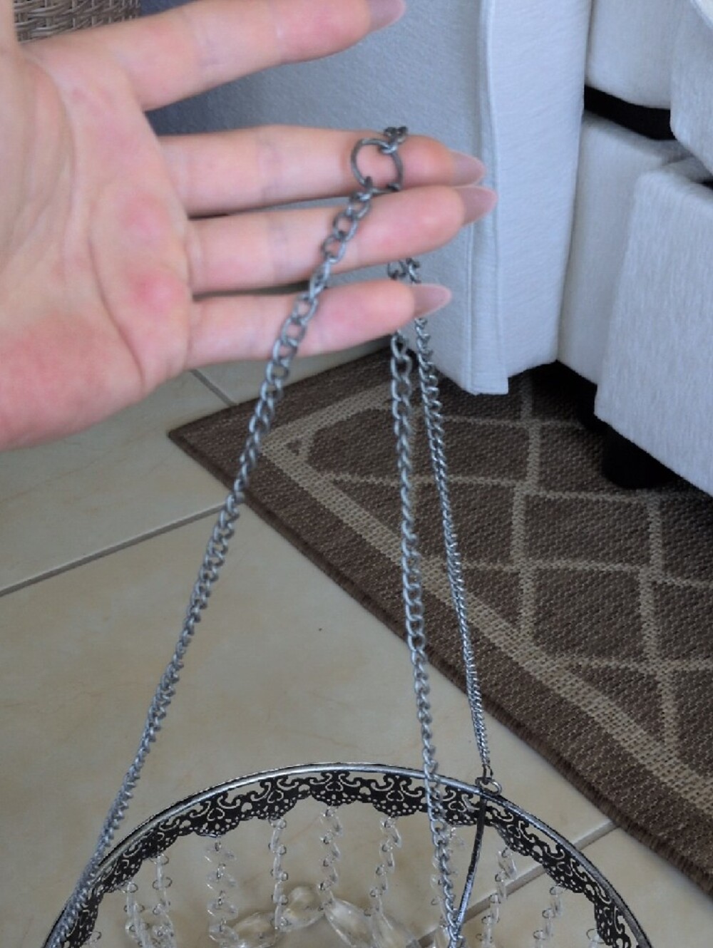Metal Crystal Chandelier - Picture 8 of 10